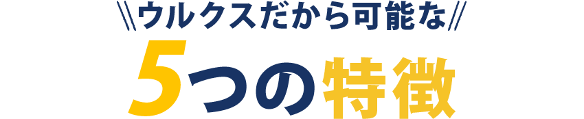 ウルクスたから可能な5つの特徴