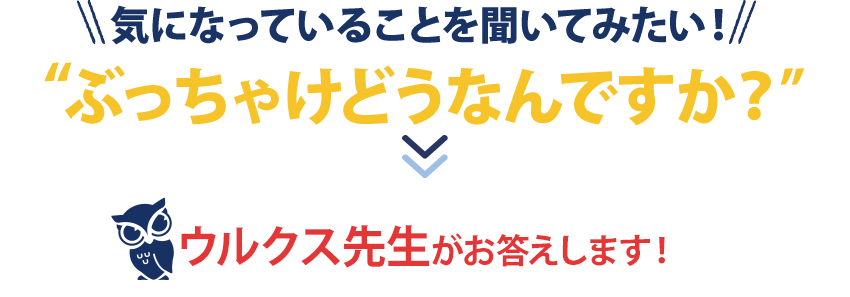 気になっている事を聞いてみたい！ぶっちゃけどうなんですか？